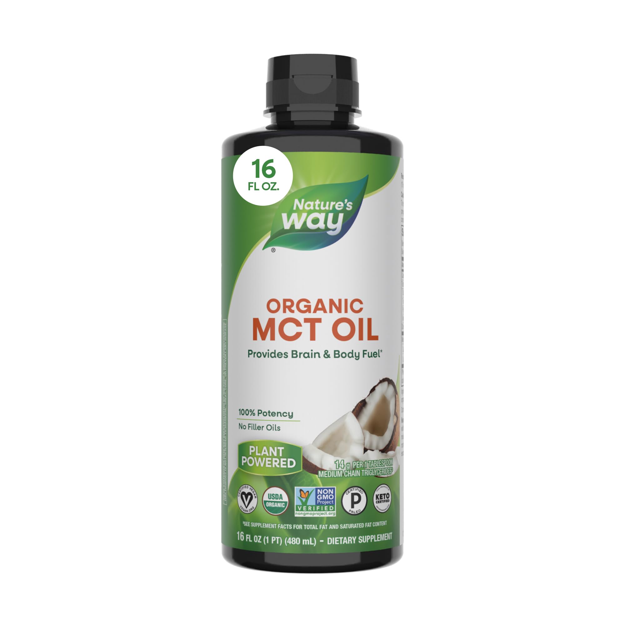 Amazon.com: Nature's Way Organic MCT Oil, Brain and Body Fuel